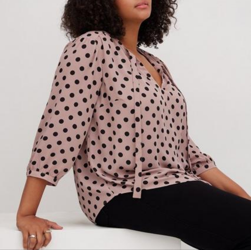 Torrid Georgette Bow Tie Blouse - Picture 3 of 6